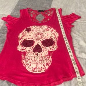 Pink scull blouse ladies